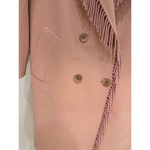 LoveShackFancy Mark Miller Cashmere Fringe Coat in Pink -Womens Small - Picture 3 of 8